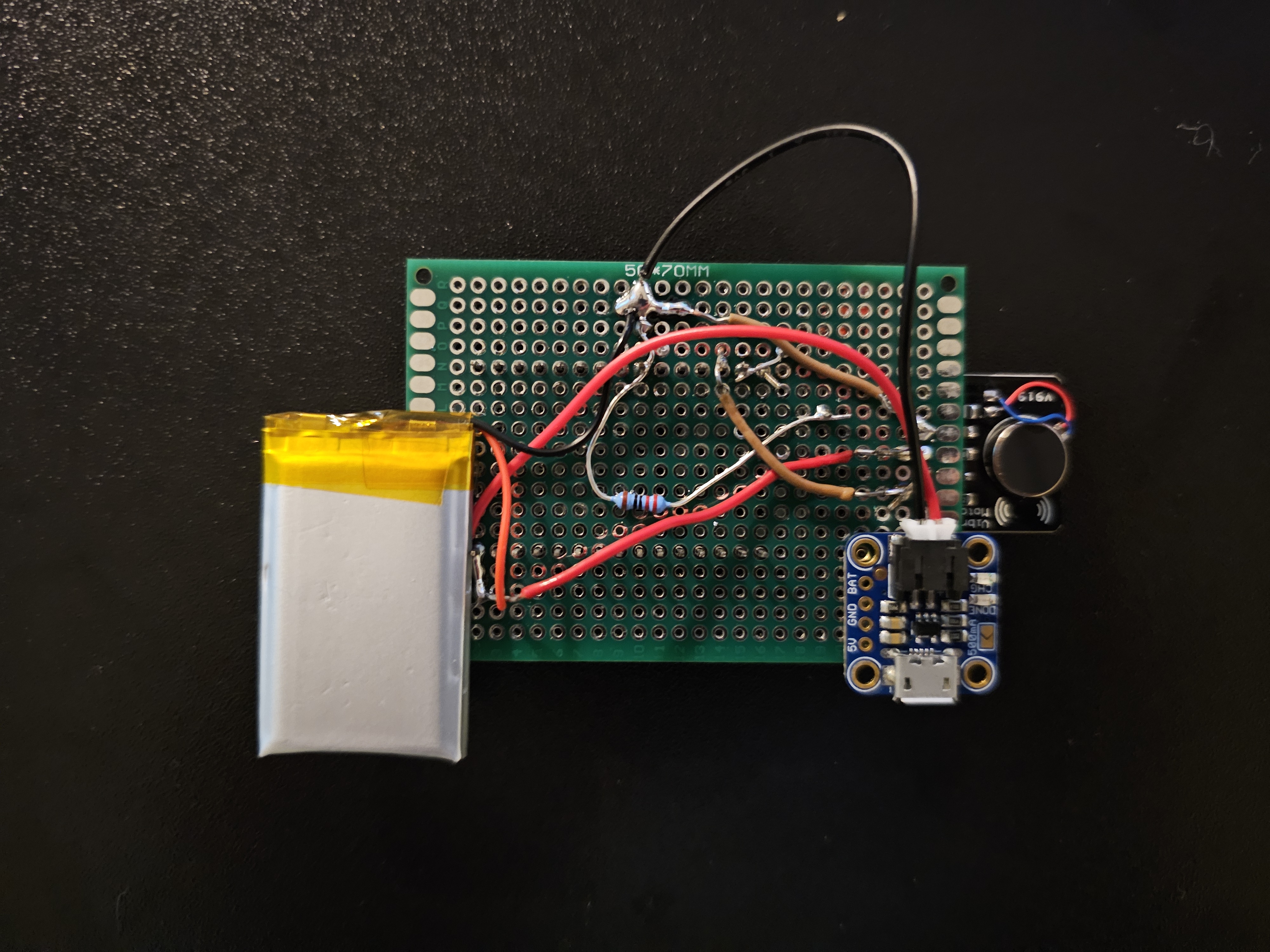 Back view of the ESP8266 perfboard