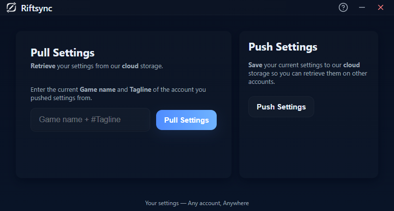 Riftsync UI